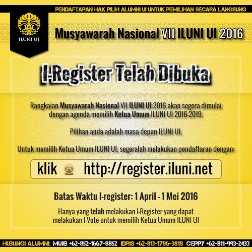 e-Registrasi: Pemilih di ILUNI UI - Pertama - Terang
