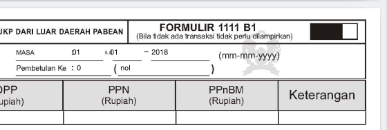 Berkas PPn: Form 1111 B1